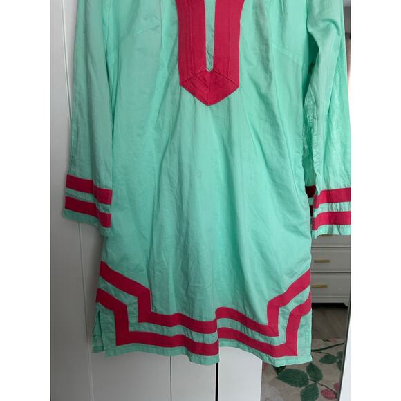 Sail to Sable Embroidered Mini Dress Mint Green Sz Small Coastal Preppy - Picture 2 of 6